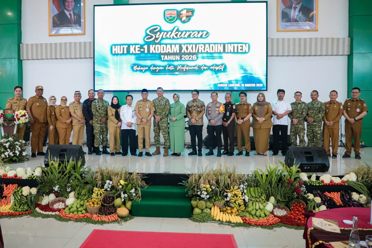 Setahun Kodam XXI/Raden Intan, Sinergi TNI-Pemprov Lampung Diperkuat untuk Stabilitas dan Ketahanan Pangan